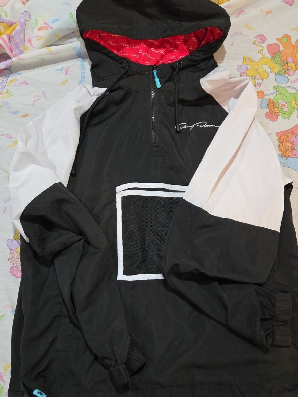 Danny Duncan Hooded Windbreaker Pullover Mens L Merch Pocket Athletic Black